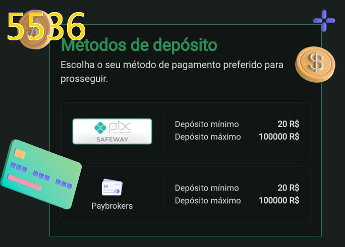 O cassino 5536bet oferece uma grande variedade de métodos de pagamento